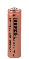 Supex Lityum Ion 3.7v 900mah Şarj Edilebilir Başlıklı Pil SP14500-900s