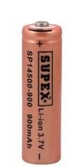 Supex Lityum Ion 3.7v 900mah Şarj Edilebilir Başlıklı Pil SP14500-900s