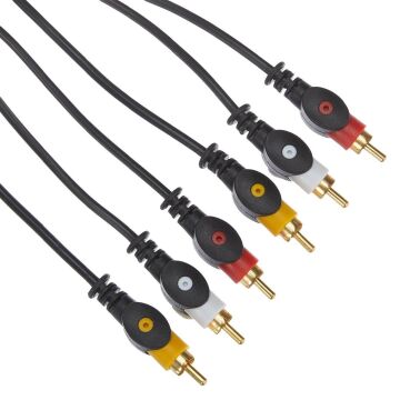 3 RCA + 3 RCA 3 METRE KABLO 1.KALİTE POWERMASTER (5'Lİ PAKET)