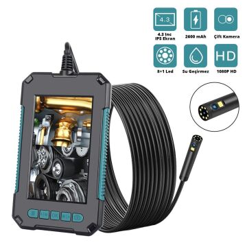 Powermaster P-40 Endüstriyel 10 Metre 8 MM Kablolu HD 1080P Endeskop Yılan Kamera