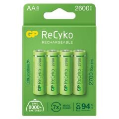 GP Recyko AA 2600 mAh Şarjlı 4'lü Pil GP270AAHCE-2EB4 (GPRHC272E001)