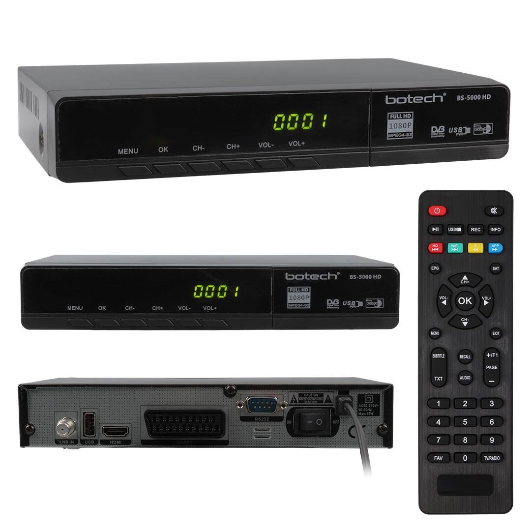 Botech BS-5000 HDMI + Scart + Usb Girişli 1080P Full HD Uydu Alıcı