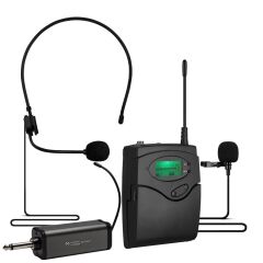 MagicVoice MV-1303Y UHF 1 Yaka + 1 Headset Kablosuz Profesyonel Telsiz Mikrofon