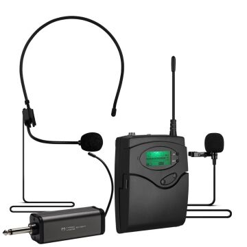 MagicVoice MV-1303Y UHF 1 Yaka + 1 Headset Kablosuz Profesyonel Telsiz Mikrofon