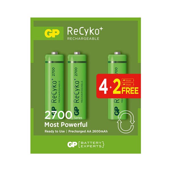 GP 2700 mA Şarjlı Kalem Pil 6'lı Paket