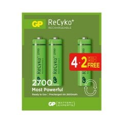 GP 2700 mA Şarjlı Kalem Pil 6'lı Paket