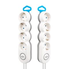 Vea VE-2S4S 4'Lü 1.5 Metre Kablolu Anahtarlı Grup Priz
