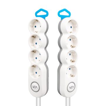 Vea VE-2S4S 4'Lü 1.5 Metre Kablolu Anahtarlı Grup Priz
