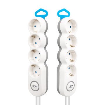Vea VE-2S4S 4'Lü 1.5 Metre Kablolu Anahtarlı Grup Priz