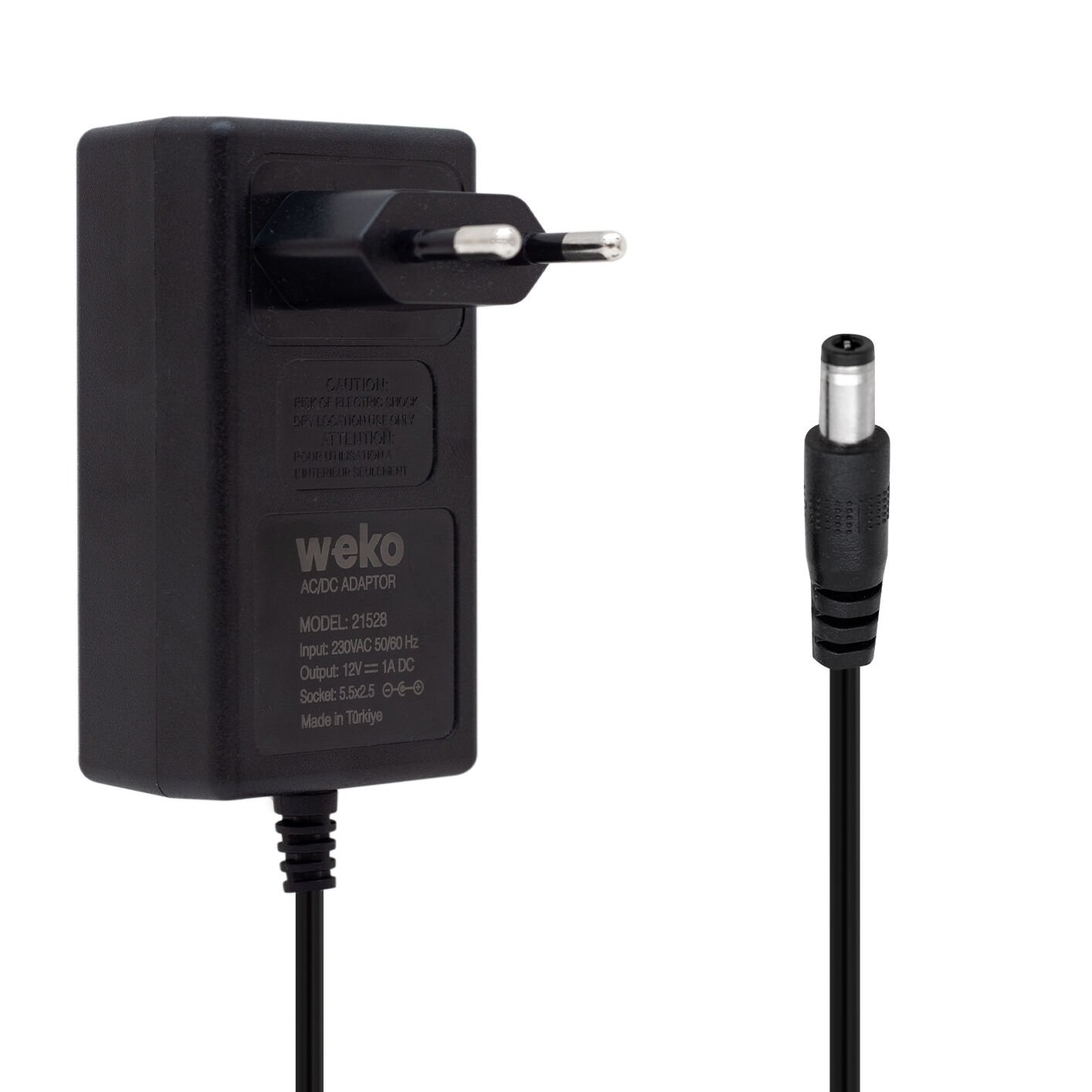Weko 14.4 Volt - 1 Amper 5.5*2.5 Uçlu Plastik Işıklı Kasa Priz Tip Adaptör