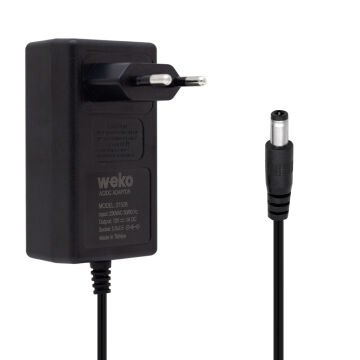 Weko 14.4 Volt - 1 Amper 5.5*2.5 Uçlu Plastik Işıklı Kasa Priz Tip Adaptör