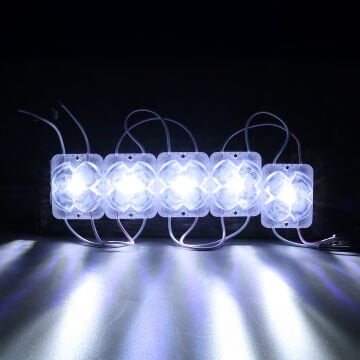 Powermaster (20 Adet) PM-14711 12 Volt 2 Watt Soğuk Beyaz Yanıp Sönen Çakar 4333-3030 Modül Led 43x33x28mm