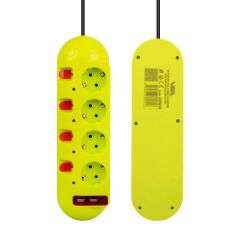 Vea VE-E40USB 4'lü 2 USB'li 1.5 Metre Ayrı Anahtarlı Grup Priz
