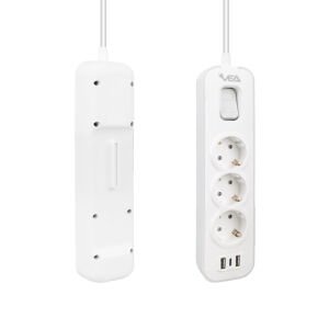 Vea VE-NOVA103U A Class 3'lü 2 Usb'li Anahtarlı 1.5 Metre Akım Korumalı Priz
