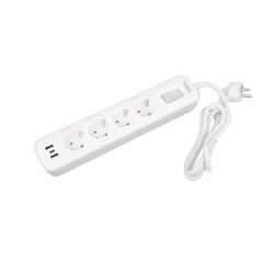 Vea VE-NOVA104U A Class 4'lü 2 Usb'li Anahtarlı 1.5 Metre Grup Priz