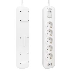 Vea VE-NOVA105U A Class 5'li 2 Usb'li Anahtarlı 1.5 Metre Akım Korumalı Priz
