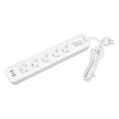 Vea VE-NOVA105U A Class 5'li 2 Usb'li Anahtarlı 1.5 Metre Akım Korumalı Priz