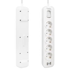 Vea VE-NOVA105U A Class 5'li 2 Usb'li Anahtarlı 1.5 Metre Akım Korumalı Priz