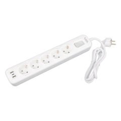Vea VE-NOVA105U A Class 5'li 2 Usb'li Anahtarlı 1.5 Metre Akım Korumalı Priz