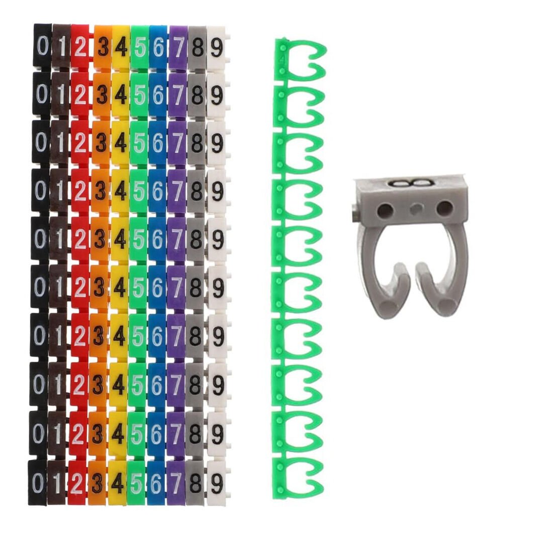 PowerMaster 0-9 Dijital Kodlu Renkli Kablo İşaretleyici 2,5mm (100lü Paket)