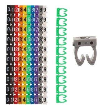 PowerMaster 0-9 Dijital Kodlu Renkli Kablo İşaretleyici 2,5mm (100lü Paket)