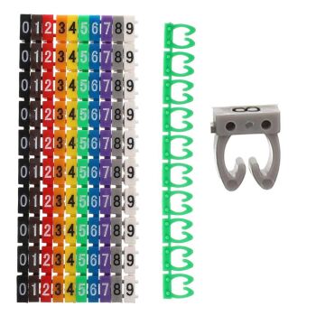 PowerMaster 0-9 Dijital Kodlu Renkli Kablo İşaretleyici 2,5mm (100lü Paket)