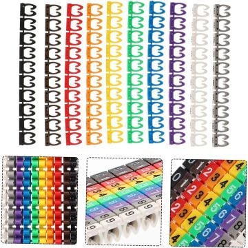 PowerMaster 0-9 Dijital Kodlu Renkli Kablo İşaretleyici 2,5mm (100lü Paket)