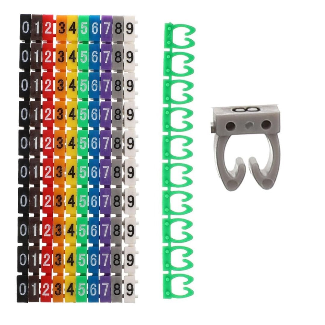 PowerMaster 0-9 Dijital Kodlu Renkli Kablo İşaretleyici 6mm