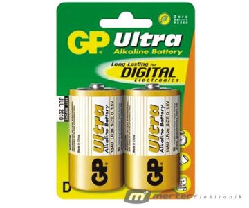 GP 13AU-2U2 Ultra Alkalin (D) Kalın 2'li