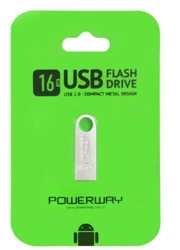 POWERWAY 16 GB METAL USB 2.0 FLASH BELLEK