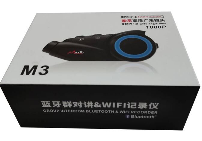 Powermaster Maxto M3 1080P Kameralı Motosiklet Bluetooth Intercom Kulaklık (6 Kişi Destekli)