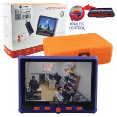 MAGBOX AHD+TVI+CVI+ANALOG+VGA+HDMI IN+PTZ 5 LCD EKRANLI KAMERA EL TİPİ TEST CİHAZI