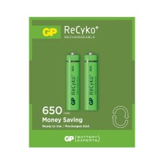 GP Recyko 650 Mah R03 AAA Şarjlı 2'li İnce Kalem Pil