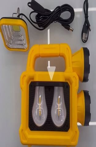 Powermaster PM-26930 Solar Panelli 6 Işık Modlu Powerbank Özellikli 2400mAh Type C Giriş 5V Led Kamp Feneri