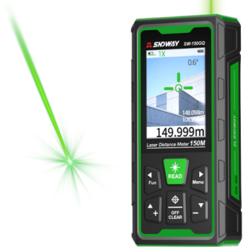 SW-150GQ Yeşil Lazerli 150 Metre Kameralı Lazermetre | Şarjlı ve IP68 Korumalı