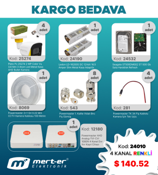 Kamera Kampanyası 4 Kameralı AHD Warm Led Renkli Set