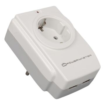 PowerMaster PM-18721 16 Amper - 3680 Watt Tekli Çocuk Korumalı 2 USB'LI 1400 Joule Akım Korumalı Priz