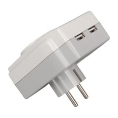 PowerMaster PM-18721 16 Amper - 3680 Watt Tekli Çocuk Korumalı 2 USB'LI 1400 Joule Akım Korumalı Priz