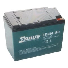 Orbus 6DZM-80 12 Volt - 80 Amper Elektrikli Bisiklet Aküsü (175 X 120 X 226 MM)