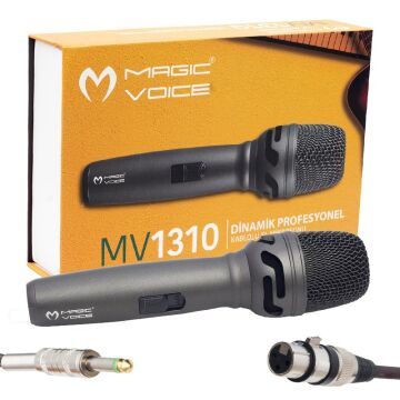 MagicVoice MV-1310 Dinamik Profesyonel Kablolu EL Mikrofonu XLR Girişli Alüminyum (5 Metre Kablolu)
