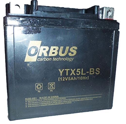 Orbus YTX5L-BS 12V 5A Motosiklet Aküsü (114 X 70 X 106 MM) (1.8Kg)