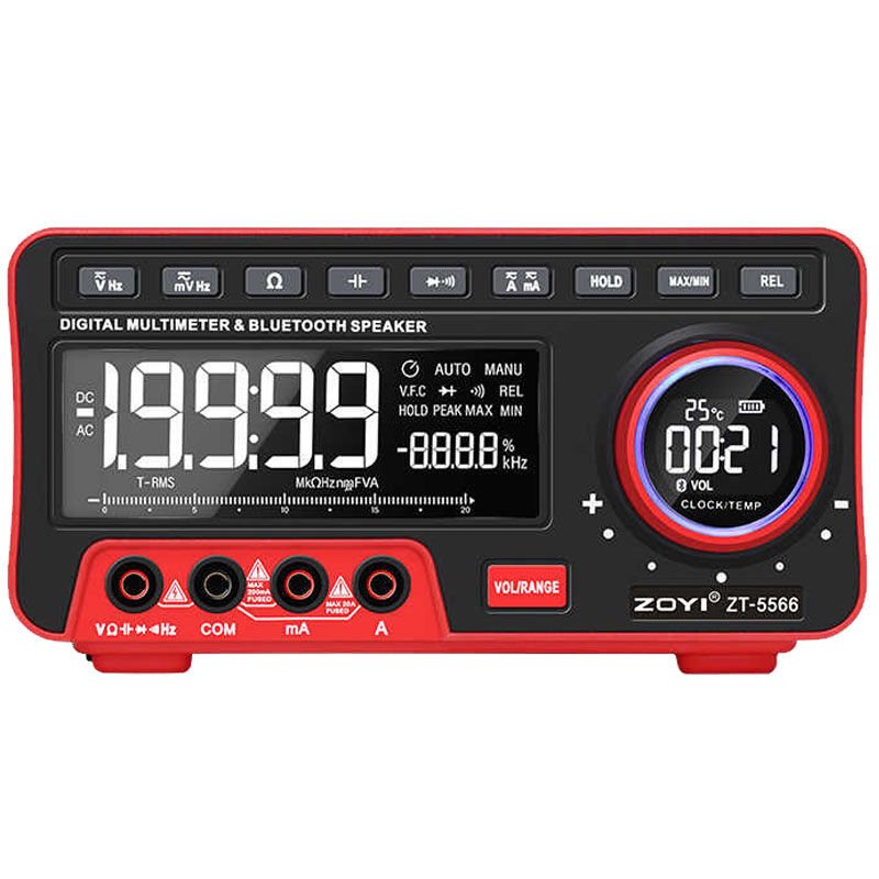 Zoyi ZT-5566 Dijital Ekranlı Masaüstü Multimetre Ölçü Aleti + Bluetooth Hoparlör