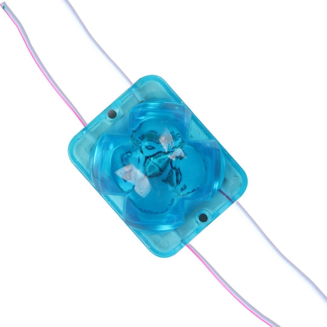 Powermaster (20 Adet) PM-14713 12 Volt 2 Watt Mavi Yanıp Sönen Çakar 4333-3030 Modül Led 43x33x28mm