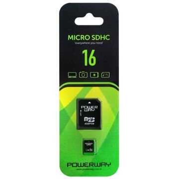 Powerway PWR-16 16GB Micro SDHC Hafıza Kartı + SD Adaptör (Class 10 Yüksek Hız)