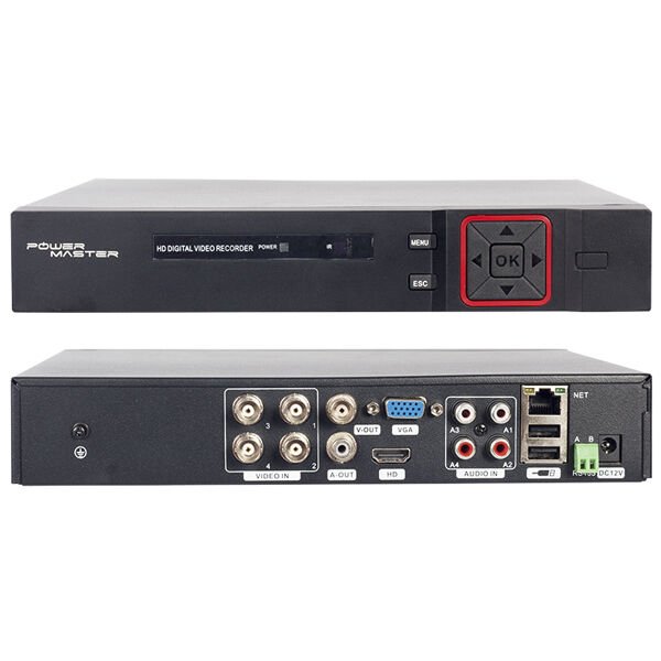 PowerMaster PM-12180 4 Kanal 5MP Destekli 1080N H265 Xmeye Video Çıkışlı DVR/XVR Kayıt Cihazı