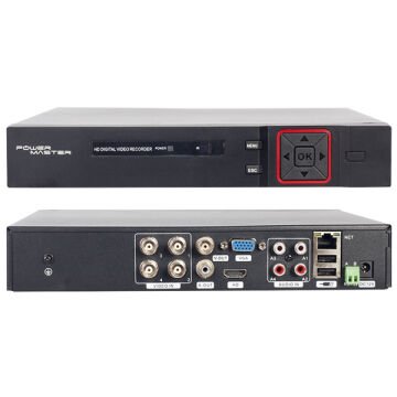PowerMaster PM-12180 4 Kanal 5MP Destekli 1080N H265 Xmeye Video Çıkışlı DVR/XVR Kayıt Cihazı