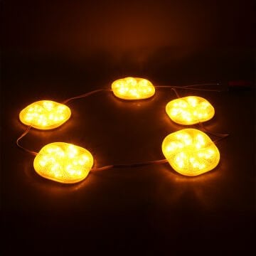 PowerMaster (20 Adet) PM-14700 12 Volt 3 Watt Sarı Yanıp Sönen Çakar 6565-2835 Modül Led 65x65x12mm