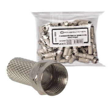 PowerMaster PM-683 F Konnektör RG6/U4 Uydu Anten Kablo Uyumlu Çevirmeli Vidalı Tip (100'lü Paket)