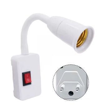 LEDX DY-105 PRİZİ E27 DUYA DÜNÜŞTÜRÜCÜ AÇMA KAPAMA ANAHTARLI OYNAR BAŞLIKLI DUY