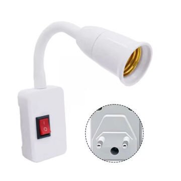 LEDX DY-105 PRİZİ E27 DUYA DÜNÜŞTÜRÜCÜ AÇMA KAPAMA ANAHTARLI OYNAR BAŞLIKLI DUY